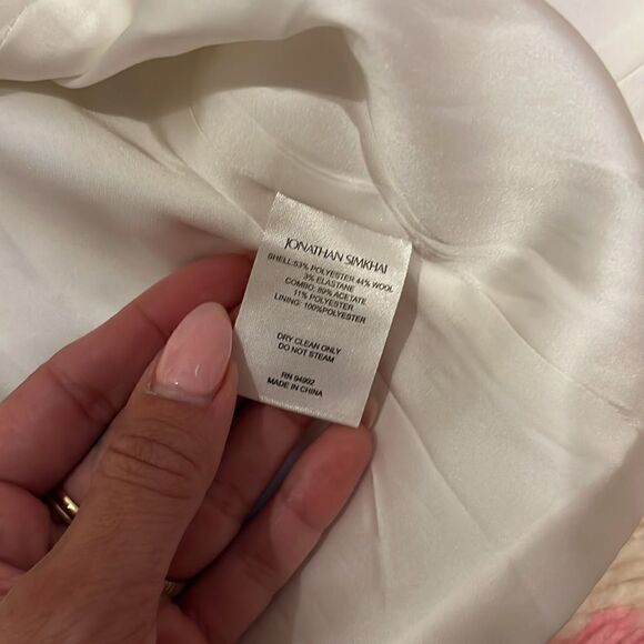 Jonathan Simkhai Asymmetric Double-breasted Blazer Dress In White - Picture 8 of 10